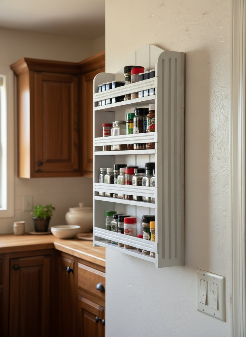 Hand Made Hardwood Spice Rack (Large)