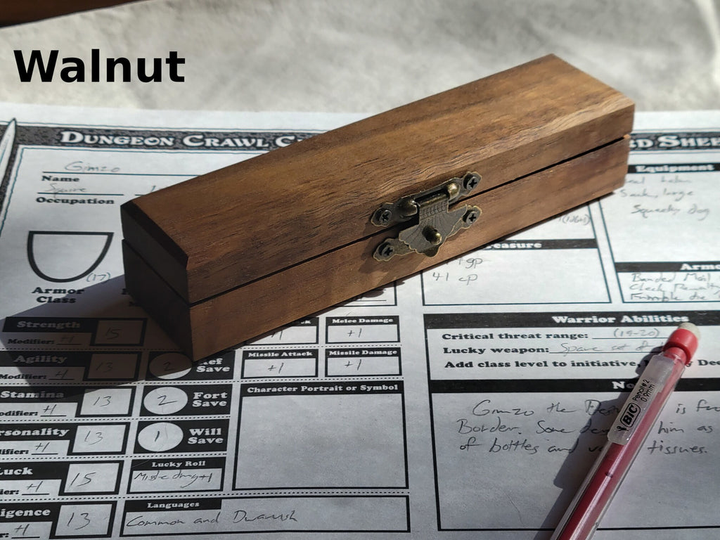 Handmade Wooden Dice Box - Velvet-Lined RPG Dice Storage