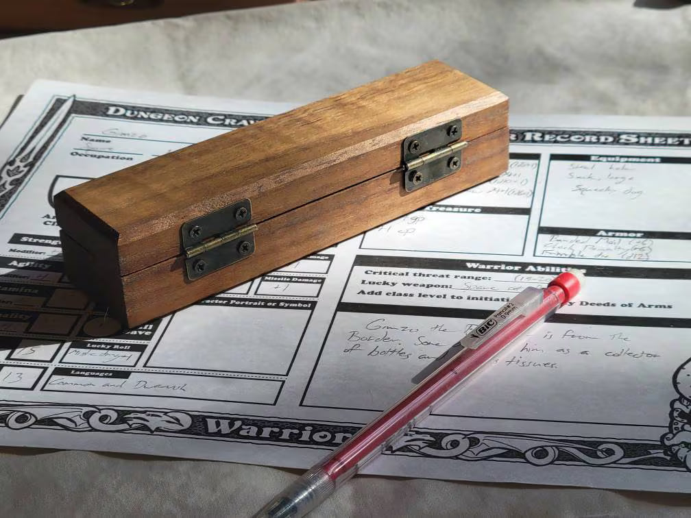 Handmade Wooden Dice Box - Velvet-Lined RPG Dice Storage